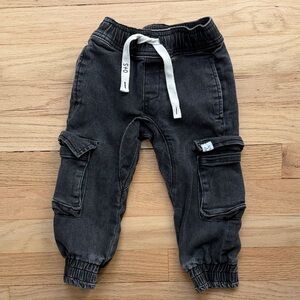 Comfy Charcoal Cargo Joggers for Kids